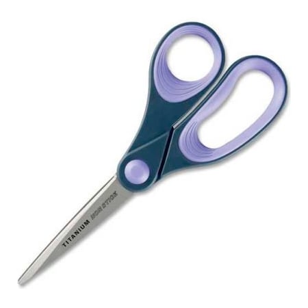 Acme United Westcott Titanium Bonded Non-Stick Scissors, 8"L Straight, Gray/Purple 14910